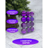 Набор пластиковых шаров ø 8 см фиолетовый 12 шт. в прозрачной упаковке 86516